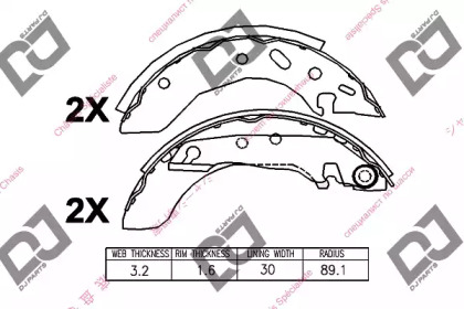 Комлект тормозных накладок DJ PARTS BS1289